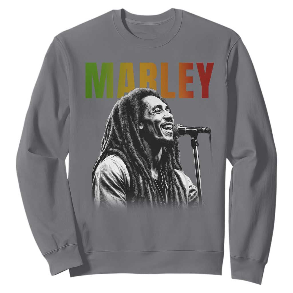 Vintage Marley Sweatshirt Rastaman Jamaica Jamaican Rasta Reggage Music TS10 Charcoal Print Your Wear