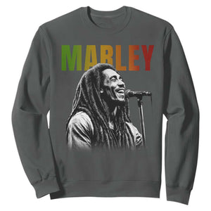 Vintage Marley Sweatshirt Rastaman Jamaica Jamaican Rasta Reggage Music TS10 Dark Heather Print Your Wear