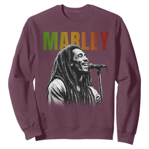 Vintage Marley Sweatshirt Rastaman Jamaica Jamaican Rasta Reggage Music TS10 Maroon Print Your Wear