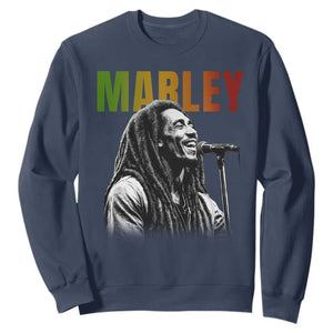 Vintage Marley Sweatshirt Rastaman Jamaica Jamaican Rasta Reggage Music TS10 Navy Print Your Wear