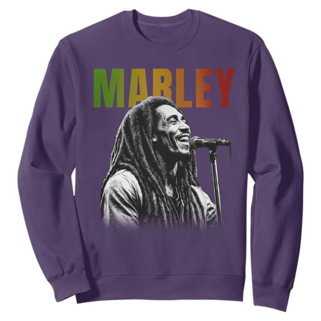 Vintage Marley Sweatshirt Rastaman Jamaica Jamaican Rasta Reggage Music TS10 Purple Print Your Wear