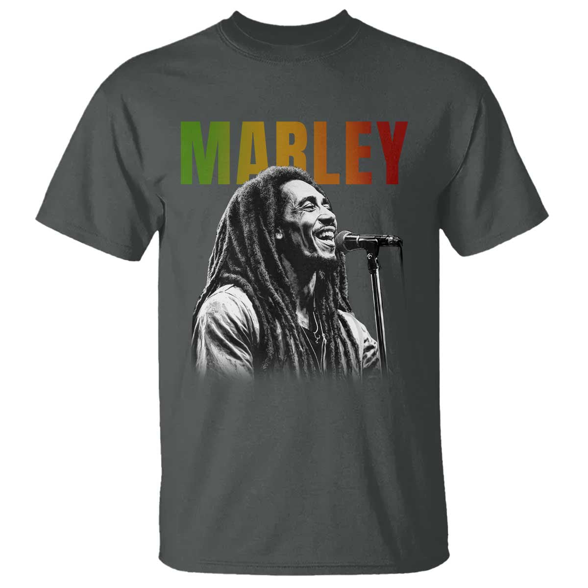 Vintage Marley T Shirt Rastaman Jamaica Jamaican Rasta Reggage Music TS10 Dark Heather Print Your Wear