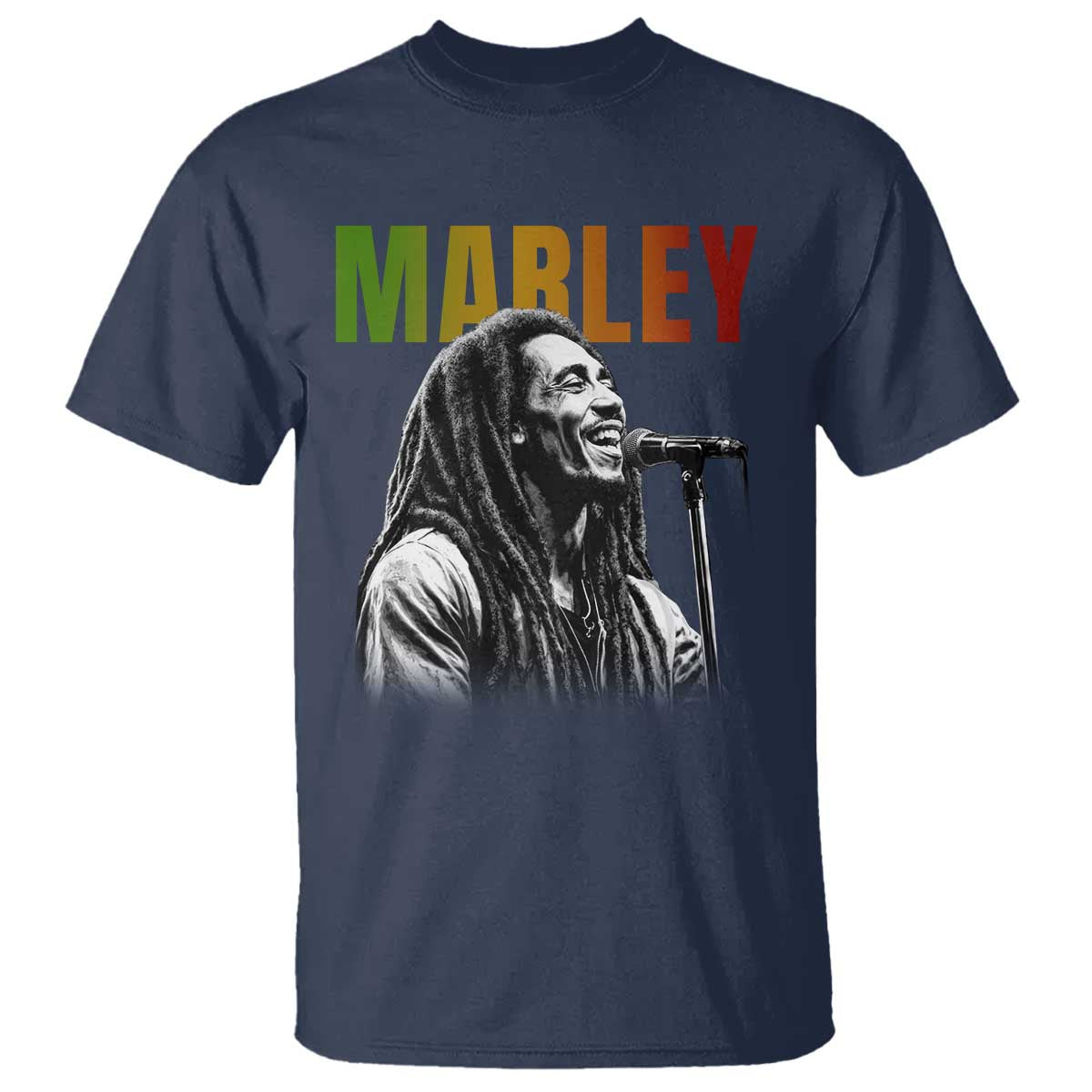 Vintage Marley T Shirt Rastaman Jamaica Jamaican Rasta Reggage Music TS10 Navy Print Your Wear