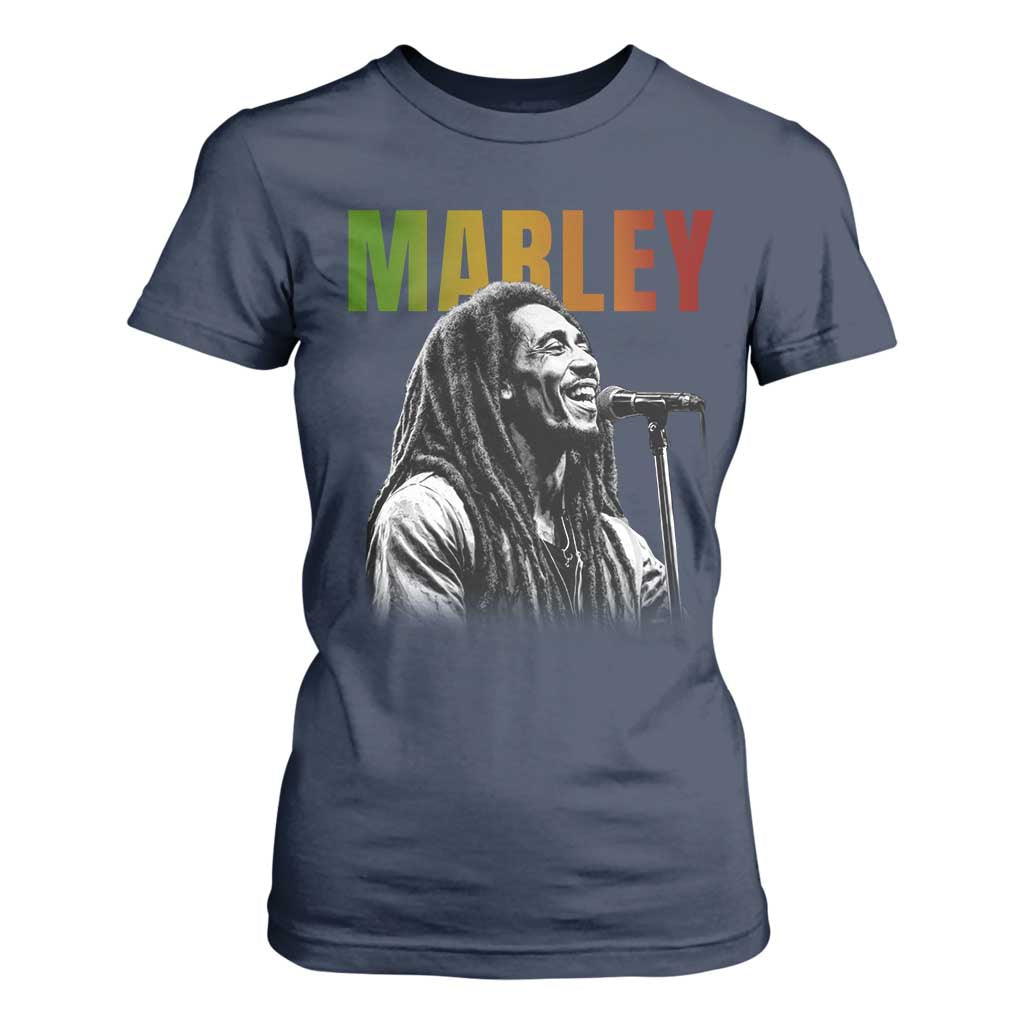 Vintage Marley T Shirt For Women Rastaman Jamaica Jamaican Rasta Reggage Music TS10 Navy Print Your Wear