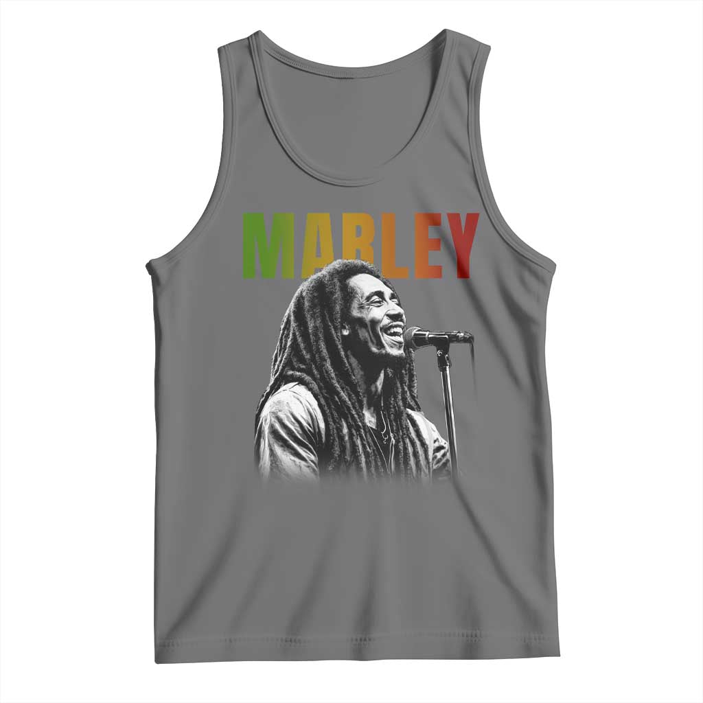 Vintage Marley Tank Top Rastaman Jamaica Jamaican Rasta Reggage Music TS10 Black Heather Print Your Wear