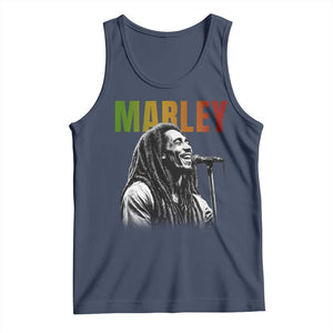 Vintage Marley Tank Top Rastaman Jamaica Jamaican Rasta Reggage Music TS10 Navy Print Your Wear
