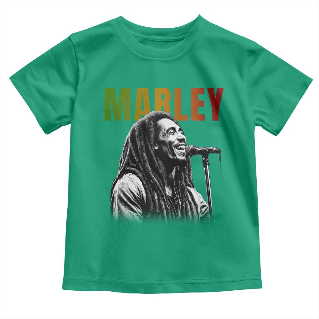 Vintage Marley Toddler T Shirt - Rastaman Jamaica - Jamaican Rasta Reggage Music TS10 Irish Green Print Your Wear