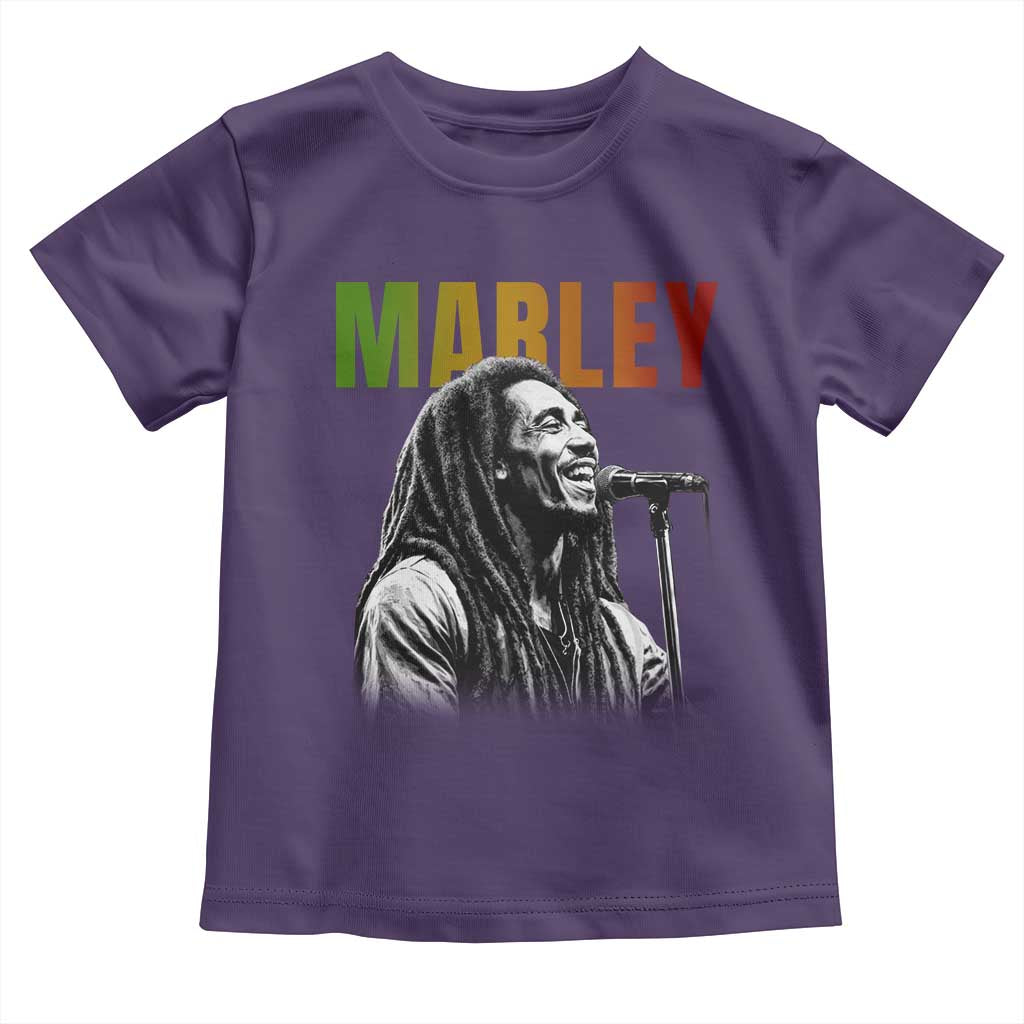 Vintage Marley Toddler T Shirt - Rastaman Jamaica - Jamaican Rasta Reggage Music TS10 Purple Print Your Wear