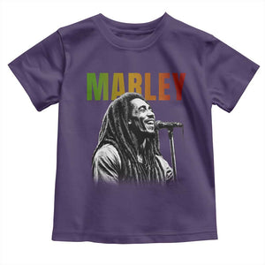 Vintage Marley Toddler T Shirt - Rastaman Jamaica - Jamaican Rasta Reggage Music TS10 Purple Print Your Wear