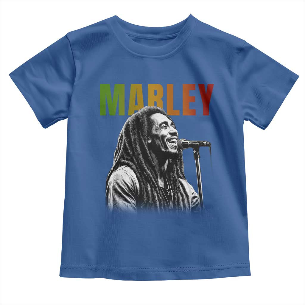 Vintage Marley Toddler T Shirt - Rastaman Jamaica - Jamaican Rasta Reggage Music TS10 Royal Blue Print Your Wear