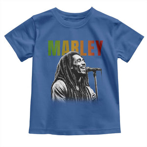 Vintage Marley Toddler T Shirt - Rastaman Jamaica - Jamaican Rasta Reggage Music TS10 Royal Blue Print Your Wear