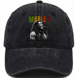 Vintage Marley Washed Cotton Baseball Cap Rastaman Jamaica Jamaican Rasta Reggage Music TS10 Washed Cap Universal Fit Black Print Your Wear