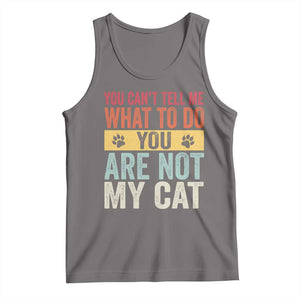 Retro Cat Lovers Tank Top You Cant Tell Me What To Do Youre Not My Cat Paw Print TS10 Deep Heather Print Your Wear