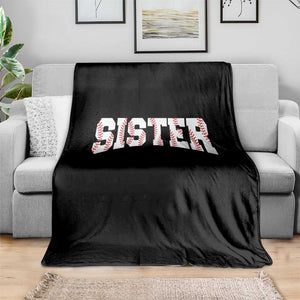 Baseball Sister Throw Blanket Retro Varsity Baseball Season Family TS10 Print Your Wear