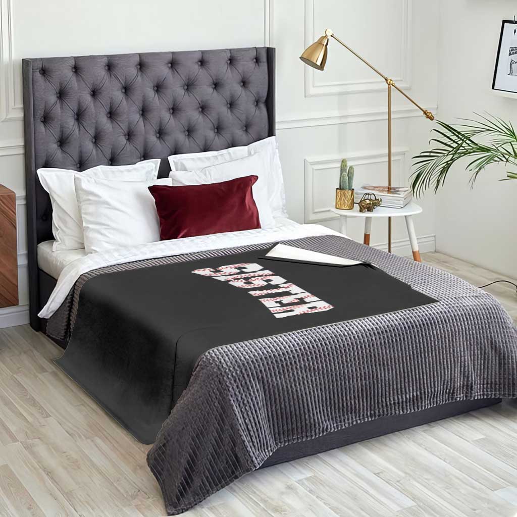 Baseball Sister Throw Blanket Retro Varsity Baseball Season Family TS10 Print Your Wear