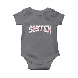 Baseball Sister Baby Onesie Retro Varsity Baseball Season Family TS10 Charcoal Print Your Wear