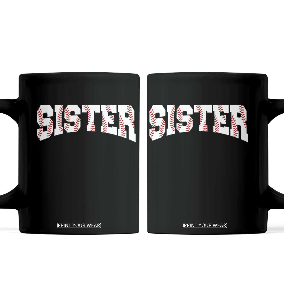 Baseball Sister Coffee Mug Retro Varsity Baseball Season Family TS10 Black Print Your Wear