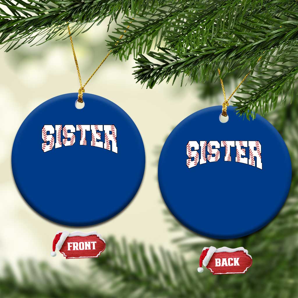 Baseball Sister Ceramic Ornament Retro Varsity Baseball Season Family TS10 1pc Blue Print Your Wear