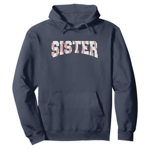 Baseball Sister Hoodie Retro Varsity Baseball Season Family TS10 Navy Print Your Wear