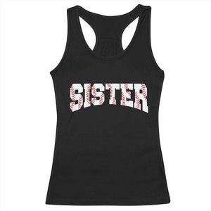 Baseball Sister Racerback Tank Top Retro Varsity Baseball Season Family TS10 Black Print Your Wear