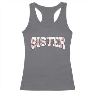 Baseball Sister Racerback Tank Top Retro Varsity Baseball Season Family TS10 Charcoal Print Your Wear