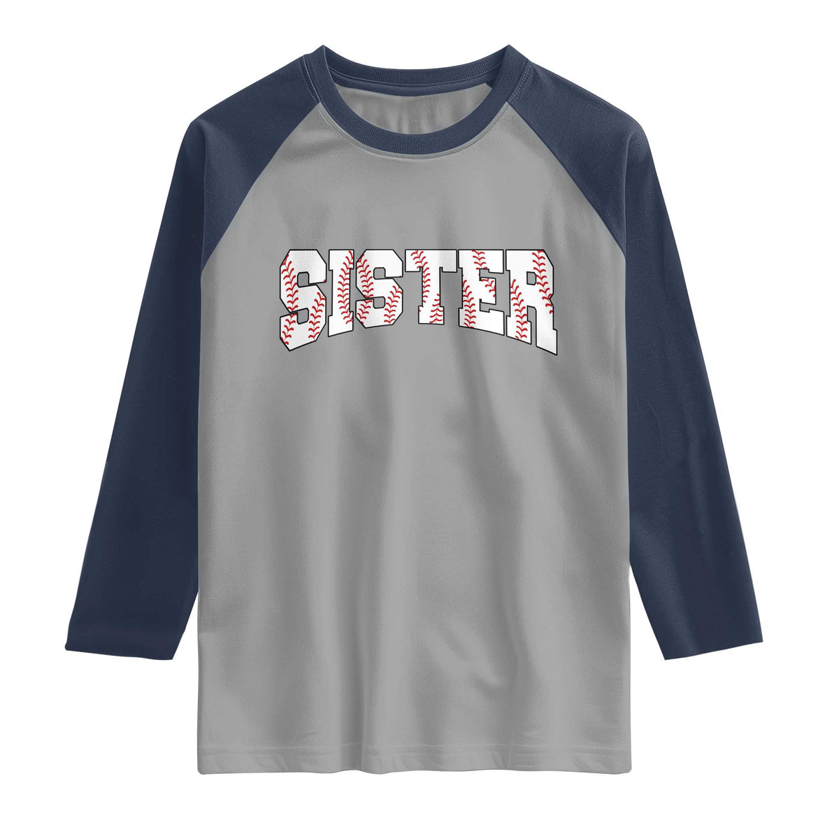 Baseball Sister Raglan Shirt Retro Varsity Baseball Season Family TS10 Sport Gray Navy Print Your Wear