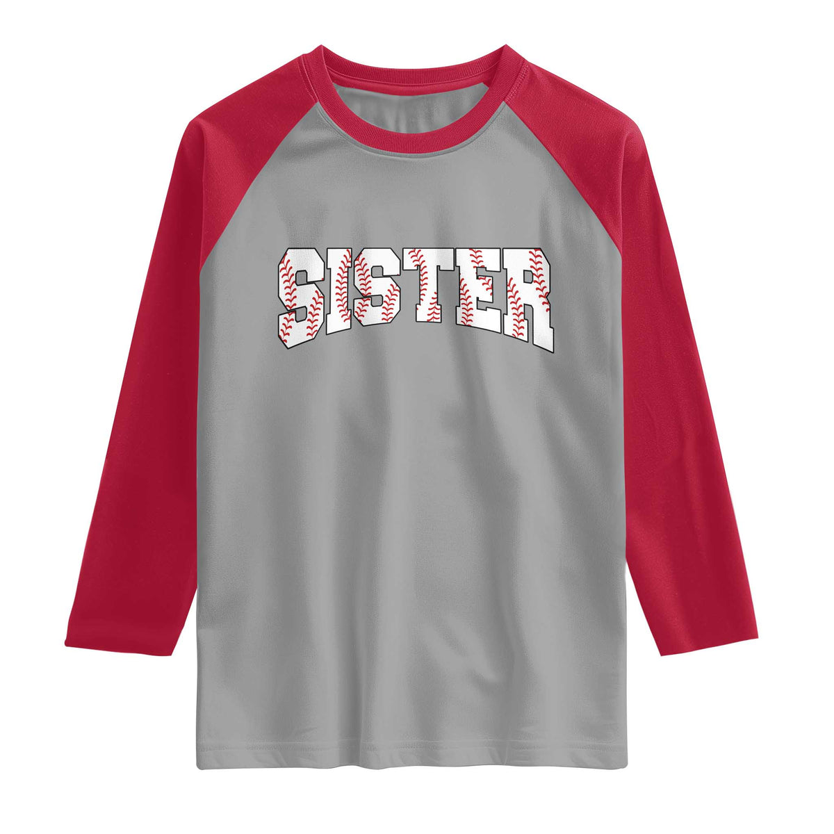 Baseball Sister Raglan Shirt Retro Varsity Baseball Season Family TS10 Sport Gray Red Print Your Wear