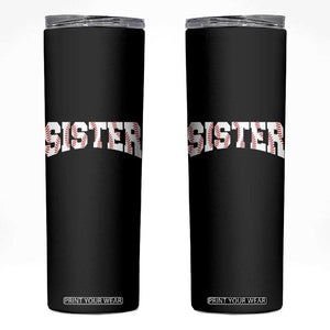 Baseball Sister Skinny Tumbler Retro Varsity Baseball Season Family TS10 Black Print Your Wear
