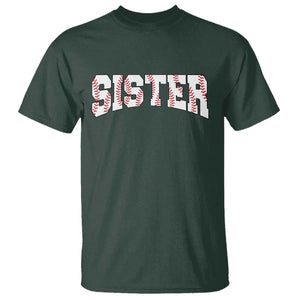 Baseball Sister T Shirt Retro Varsity Baseball Season Family TS10 Dark Forest Green Print Your Wear