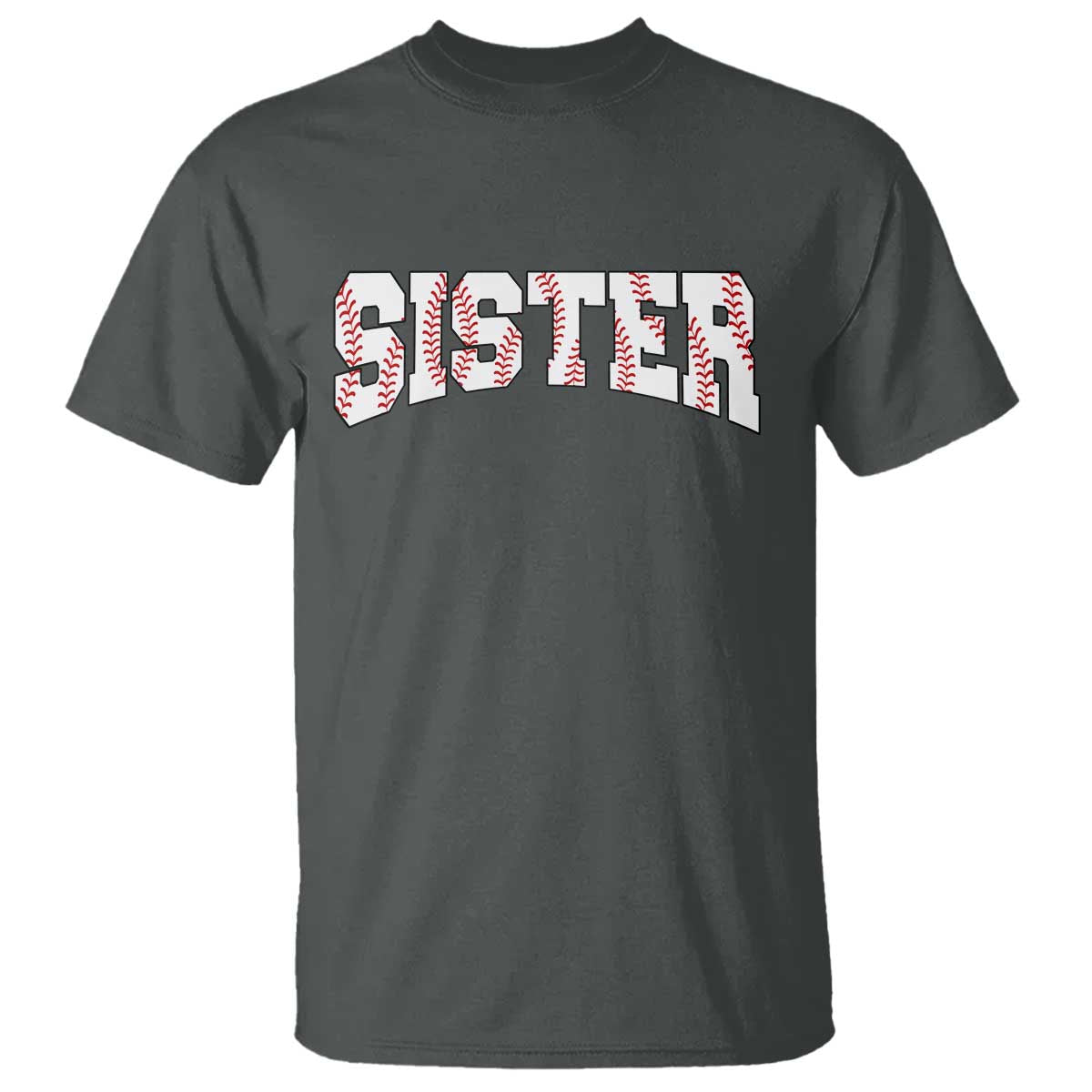 Baseball Sister T Shirt Retro Varsity Baseball Season Family TS10 Dark Heather Print Your Wear