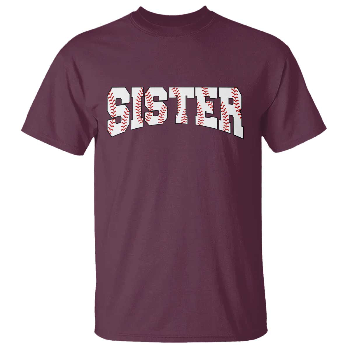 Baseball Sister T Shirt Retro Varsity Baseball Season Family TS10 Maroon Print Your Wear