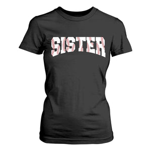 Baseball Sister T Shirt For Women Retro Varsity Baseball Season Family TS10 Black Print Your Wear