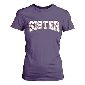 Baseball Sister T Shirt For Women Retro Varsity Baseball Season Family TS10 Purple Print Your Wear