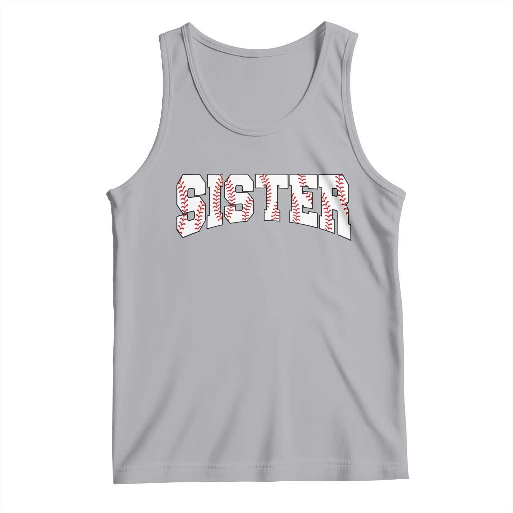 Baseball Sister Tank Top Retro Varsity Baseball Season Family TS10 Athletic Heather Print Your Wear