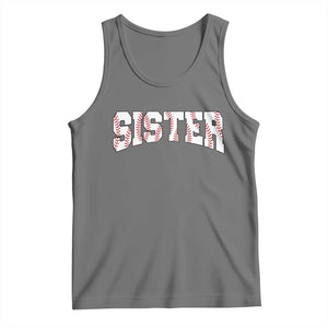 Baseball Sister Tank Top Retro Varsity Baseball Season Family TS10 Black Heather Print Your Wear