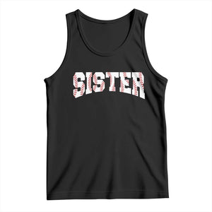 Baseball Sister Tank Top Retro Varsity Baseball Season Family TS10 Black Print Your Wear