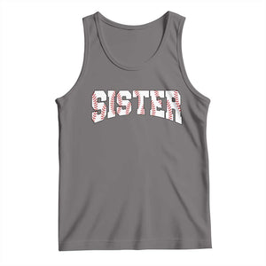 Baseball Sister Tank Top Retro Varsity Baseball Season Family TS10 Deep Heather Print Your Wear