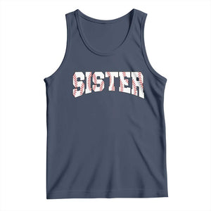 Baseball Sister Tank Top Retro Varsity Baseball Season Family TS10 Navy Print Your Wear
