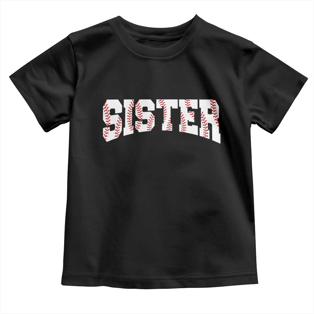 Baseball Sister Toddler T Shirt Retro Varsity Baseball Season Family TS10 Black Print Your Wear