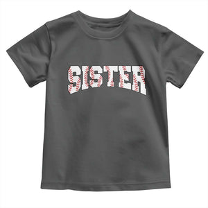 Baseball Sister Toddler T Shirt Retro Varsity Baseball Season Family TS10 Dark Heather Print Your Wear