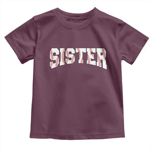 Baseball Sister Toddler T Shirt Retro Varsity Baseball Season Family TS10 Maroon Print Your Wear