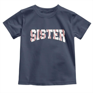 Baseball Sister Toddler T Shirt Retro Varsity Baseball Season Family TS10 Navy Print Your Wear