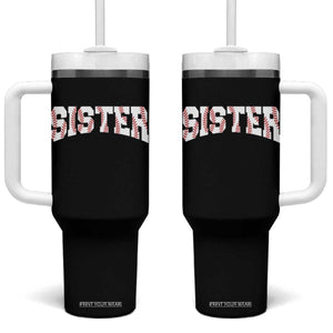 Baseball Sister Tumbler With Handle Retro Varsity Baseball Season Family TS10 One Size: 40 oz Black Print Your Wear