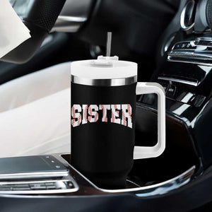 Baseball Sister Tumbler With Handle Retro Varsity Baseball Season Family TS10 Print Your Wear