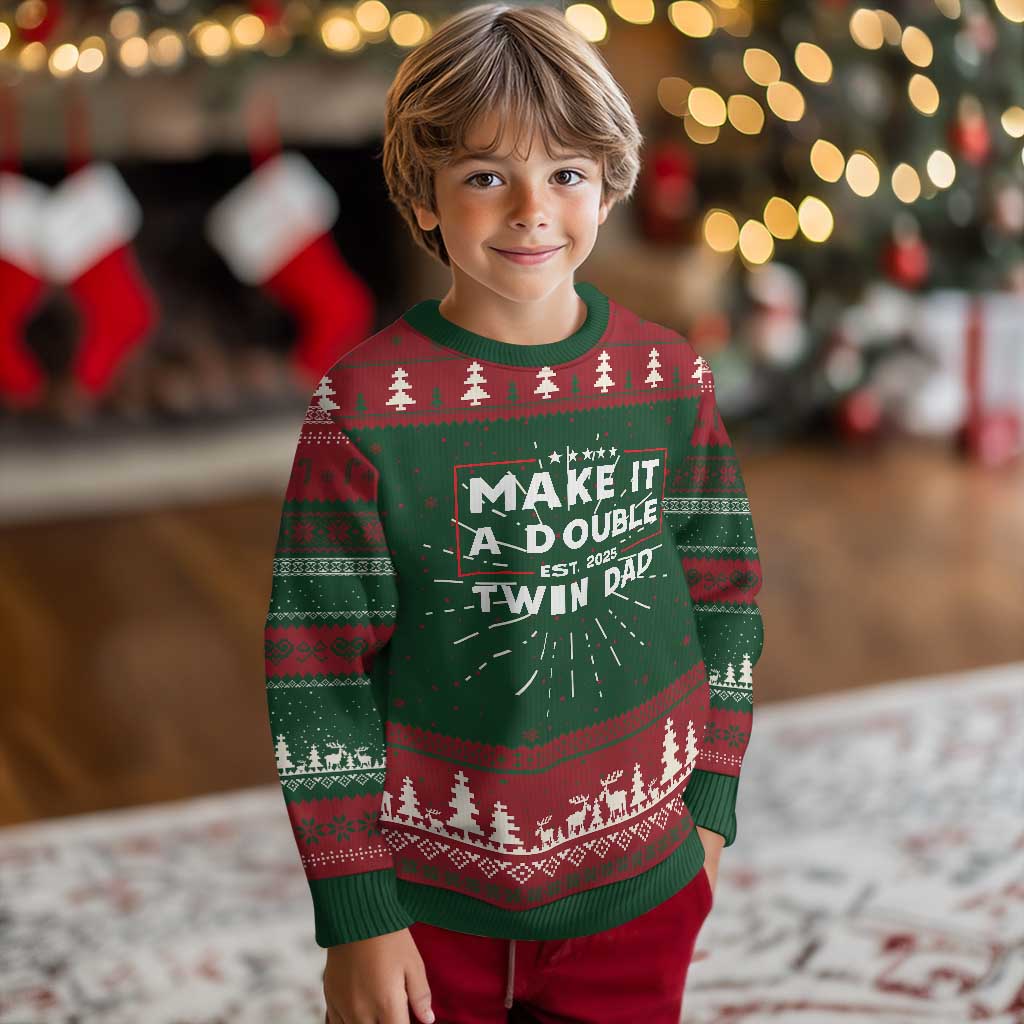 Twin Dad Knit Sweatshirt Make It A Double Funny New Dad Fathers Day TS10 Christmas Print Your Wear