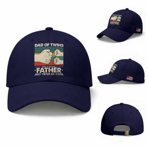 Retro Twin Dad Baseball Cap Like A Normal But Just Twice As Cool TS10 Baseball Cap Universal Fit Dark Blue Print Your Wear