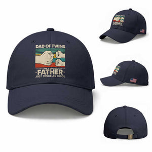 Retro Twin Dad Baseball Cap Like A Normal But Just Twice As Cool TS10 Baseball Cap Universal Fit Navy Print Your Wear