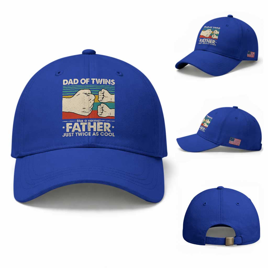 Retro Twin Dad Baseball Cap Like A Normal But Just Twice As Cool TS10 Baseball Cap Universal Fit Royal Blue Print Your Wear