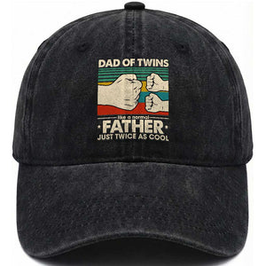 Retro Twin Dad Washed Cotton Baseball Cap Like A Normal But Just Twice As Cool TS10 Print Your Wear