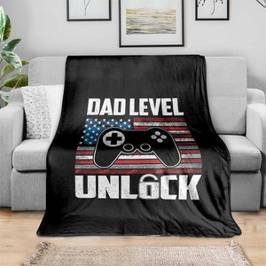 Funny New Dad Throw Blanket First Fathers Day Dad Level Unlocked Gaming Gamer TS10 Print Your Wear